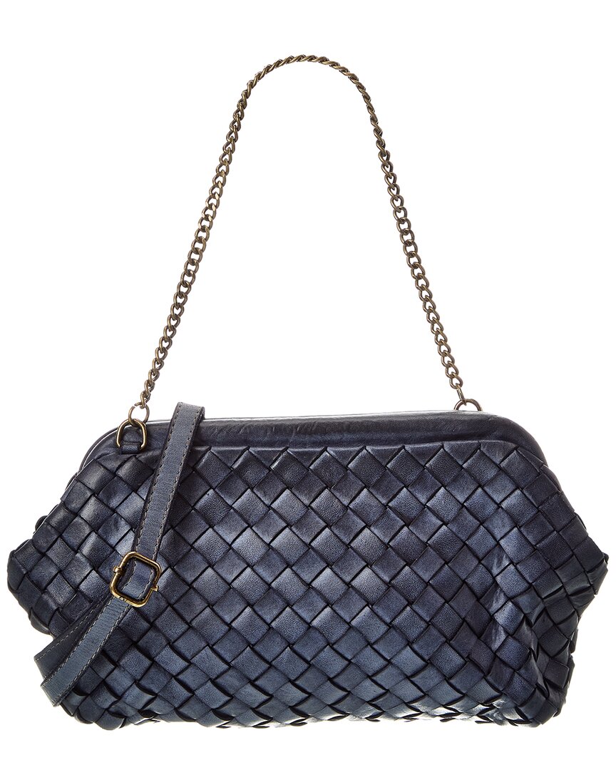 

Клатч Isabella Rossetti Quincy из плетеной вручную кожи, синий