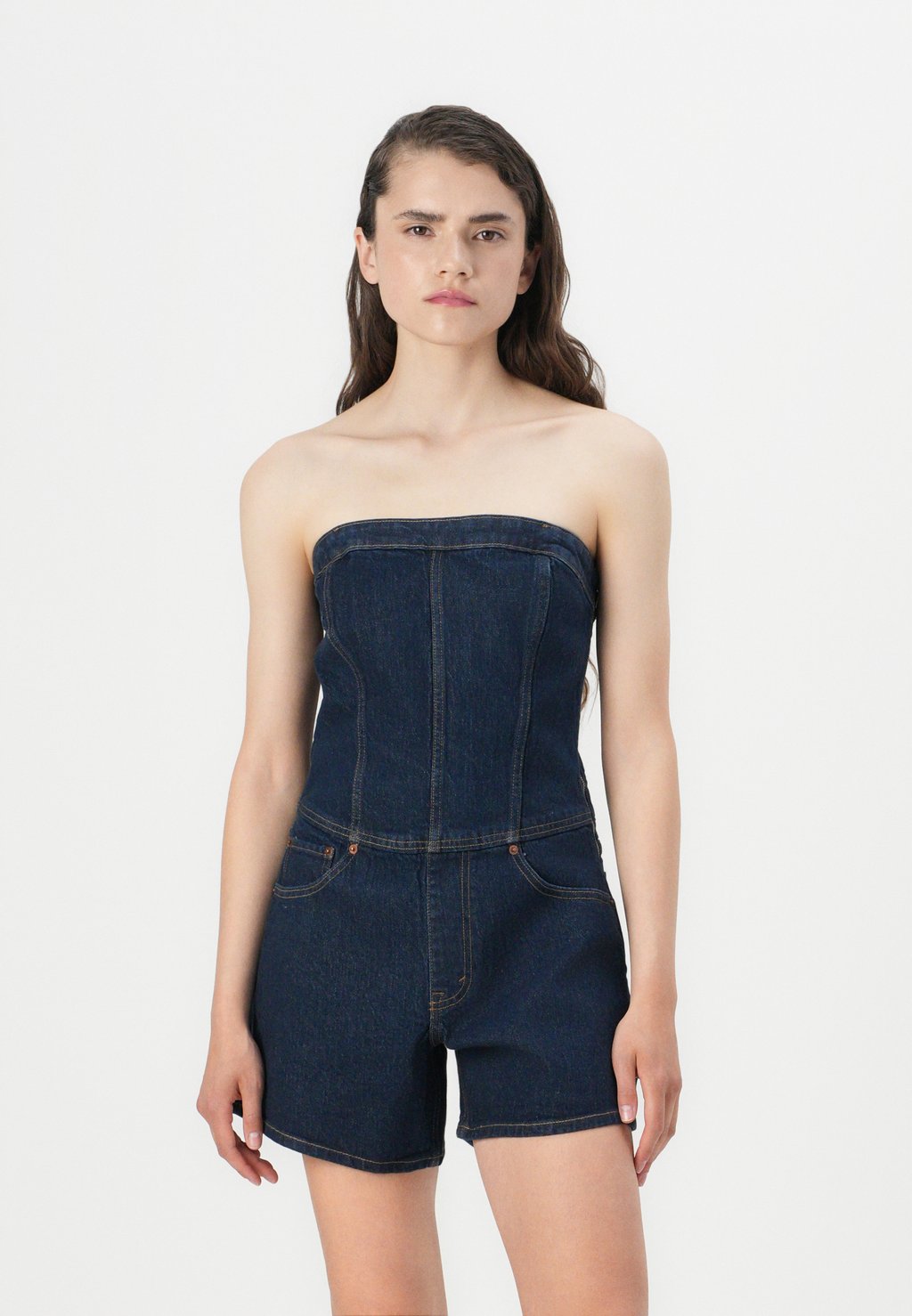 

Комбинезон STRAPLESS ROMPER Abercrombie & Fitch, темно-синий