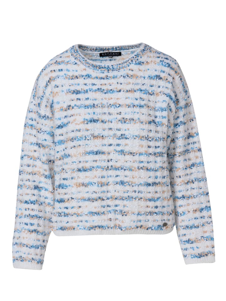 

Женский полосатый фактурный вязаный свитер в цвете KOROSHI