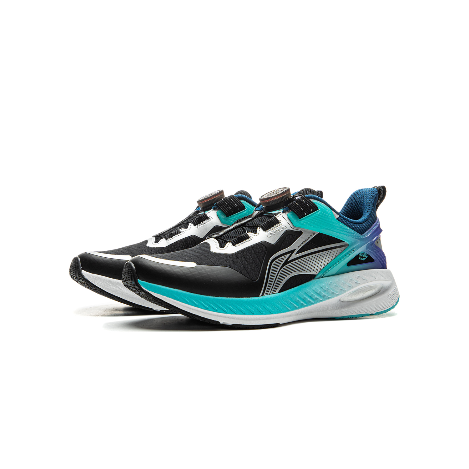 LINING YOUNG Кроссовки для бега Kunpeng Rebound Support Low-top для детей, черные, серебристые — фото 3