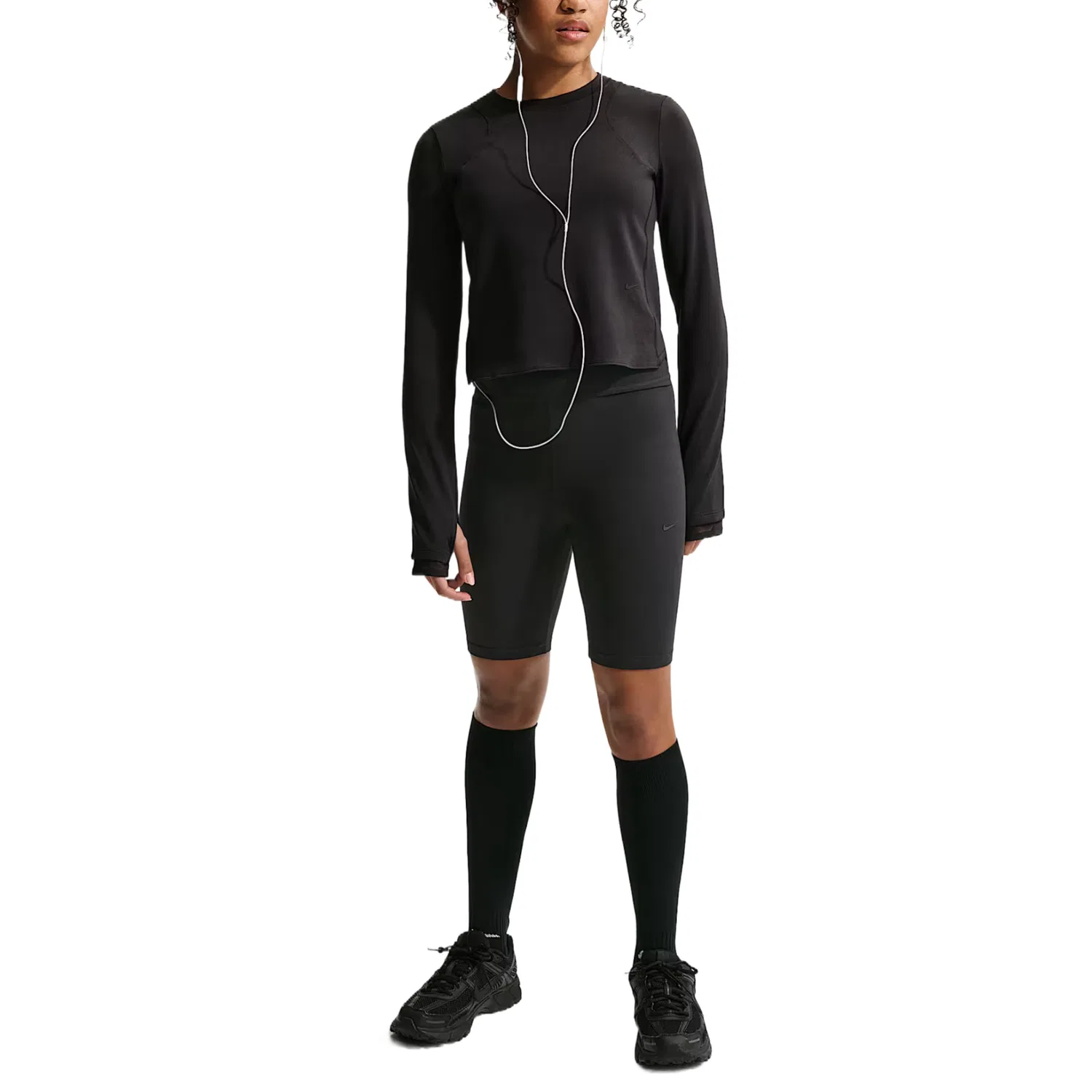 Шорты Mavn Girls' Dri-FIT High-Rise 7" Nike, Black/Black