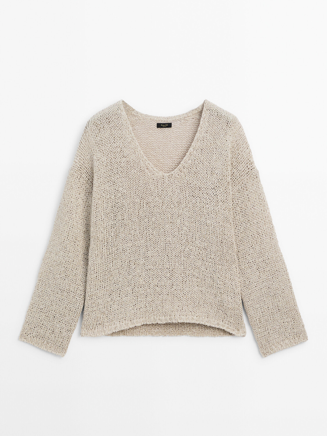 

Свитер из смесового льна Massimo Dutti, бежевый