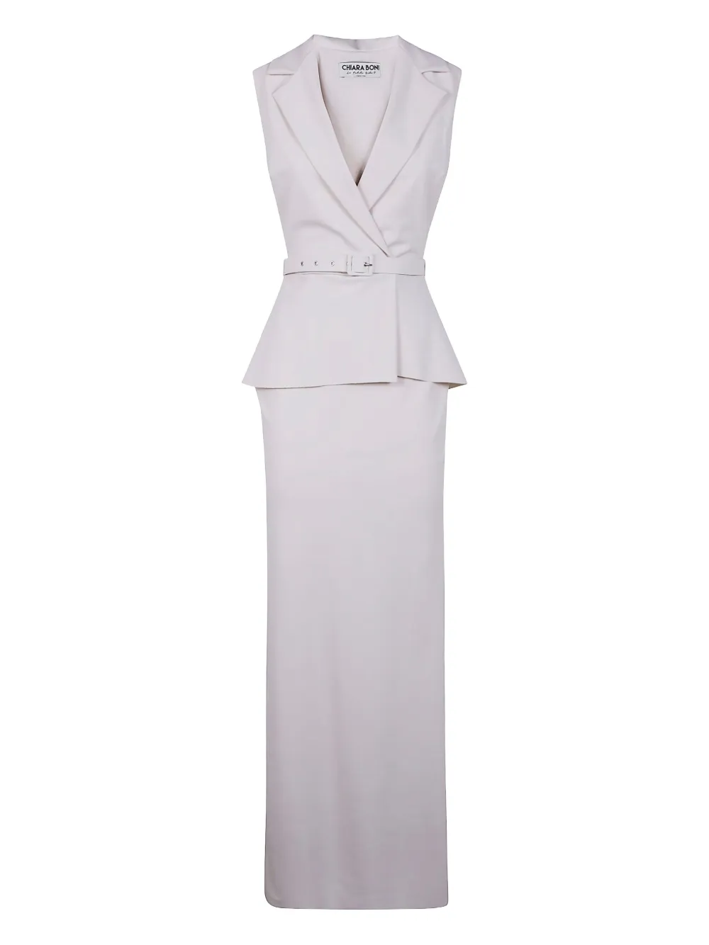 

Платье с баской и поясом Chiara Boni La Petite Robe, белый