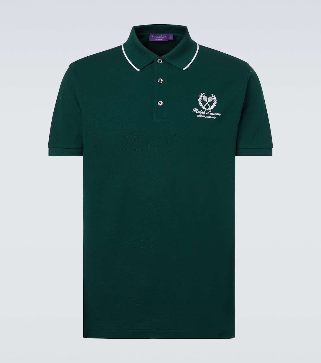 

Хлопковая пике-поло с логотипом Ralph Lauren Purple Label, Moss Agate