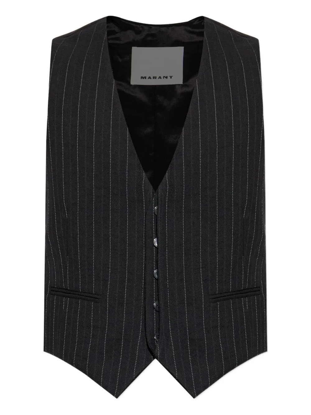 

Жилет без рукавов в полоску Marant, черный