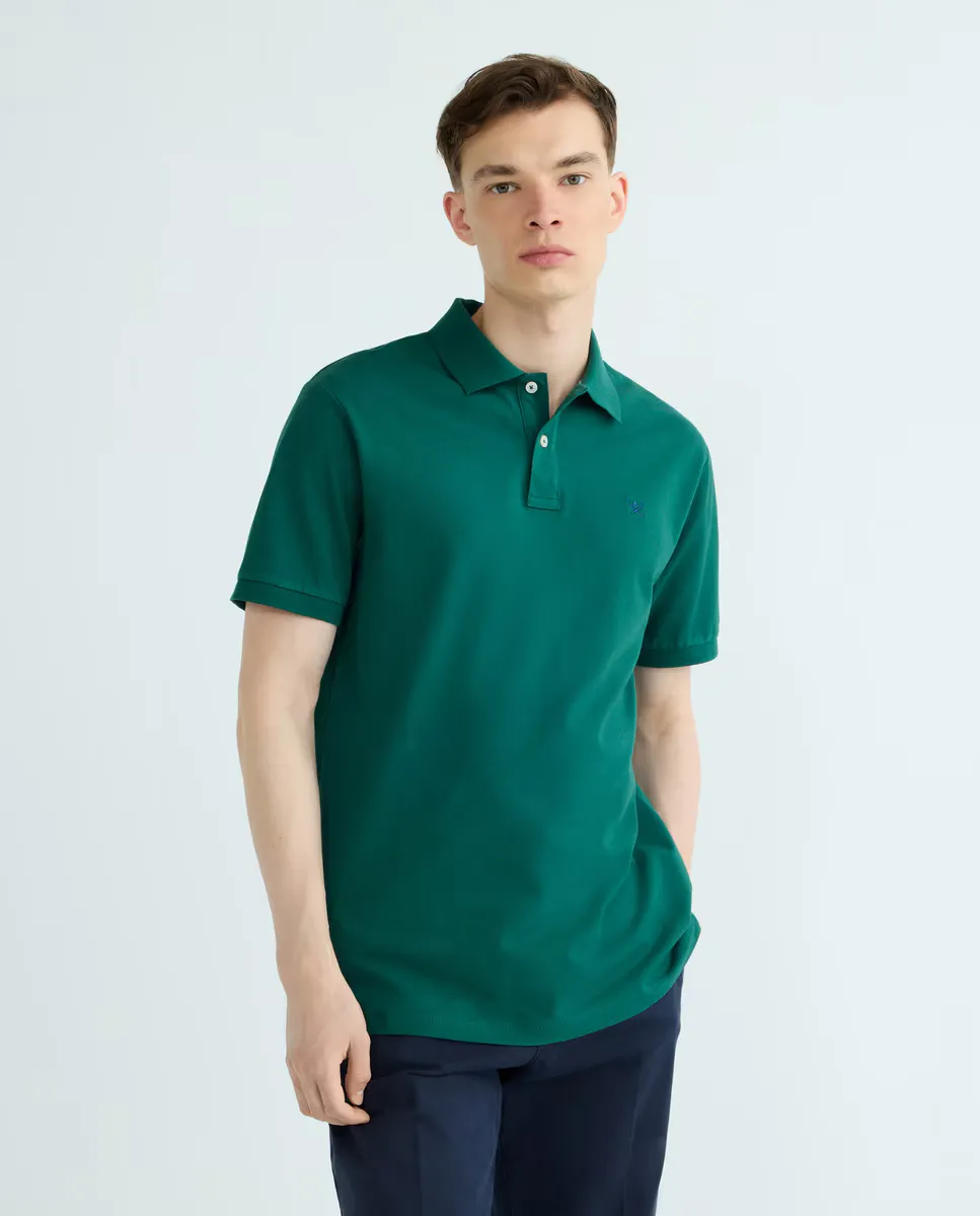

Мужская поло из пике с коротким рукавом Classic Fit Hackett, зеленый