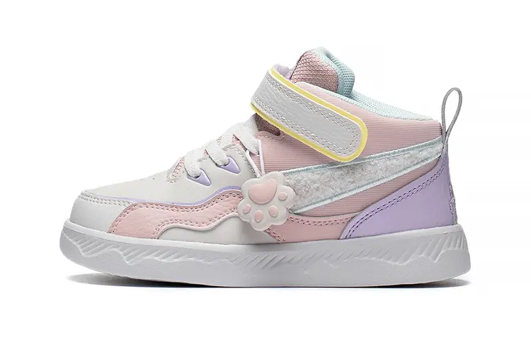 

Спортивные повседневные туфли с амортизацией, устойчивые к истиранию, легкие, розовые и фиолетовые, для детей 3-7 лет LINING YOUNG