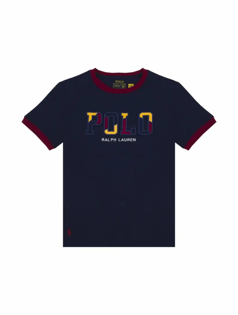 

Хлопковая футболка с логотипом Ralph Lauren, тёмно-синий