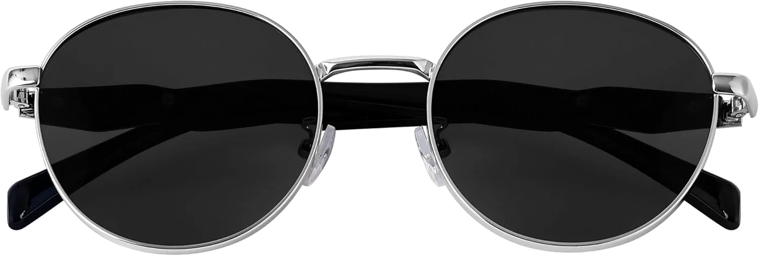 

Солнцезащитные очки KesaPlan Retro Oval для женщин и мужчин, классические дизайнерские солнцезащитные очки с модной защитой от УФ-излучения, A8 Silver/Grey