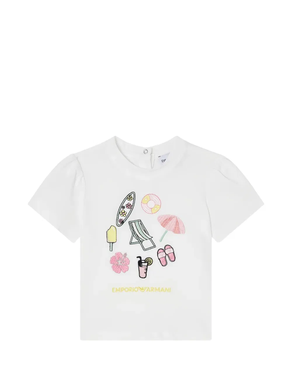 Футболка с коротким рукавом Emporio Armani Kids, белый