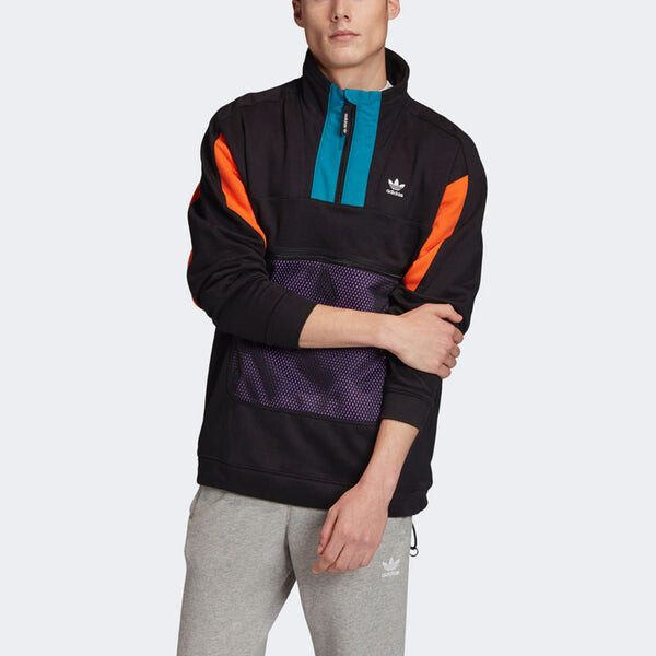 Толстовка с капюшоном originals pt3 1 4 молния куртка мужская Adidas, черный — фото 3