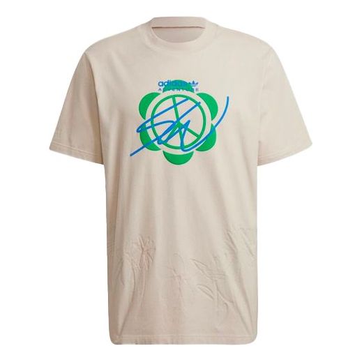 

Футболка adidas originals Casual Round Neck Printing Short Sleeve Beige HI3298