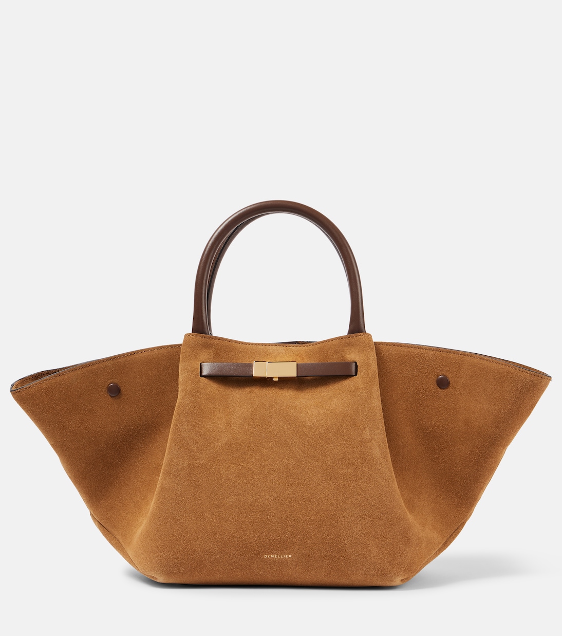 

Нью-Йоркская миди-сумка тоут из замши DeMellier, Caramel Suede