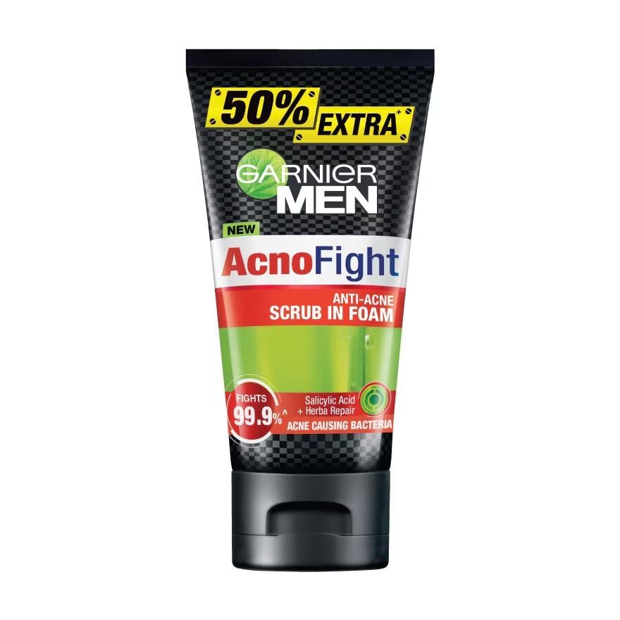 

Garnier Men Acno Fight Скраб против прыщей в пене 150 мл, Red Green