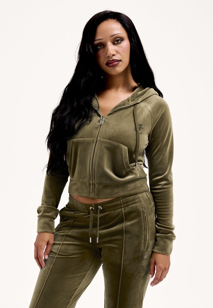 

Толстовка Juicy Couture OUTLINE DIAMANTE, Dark Olive/Olive