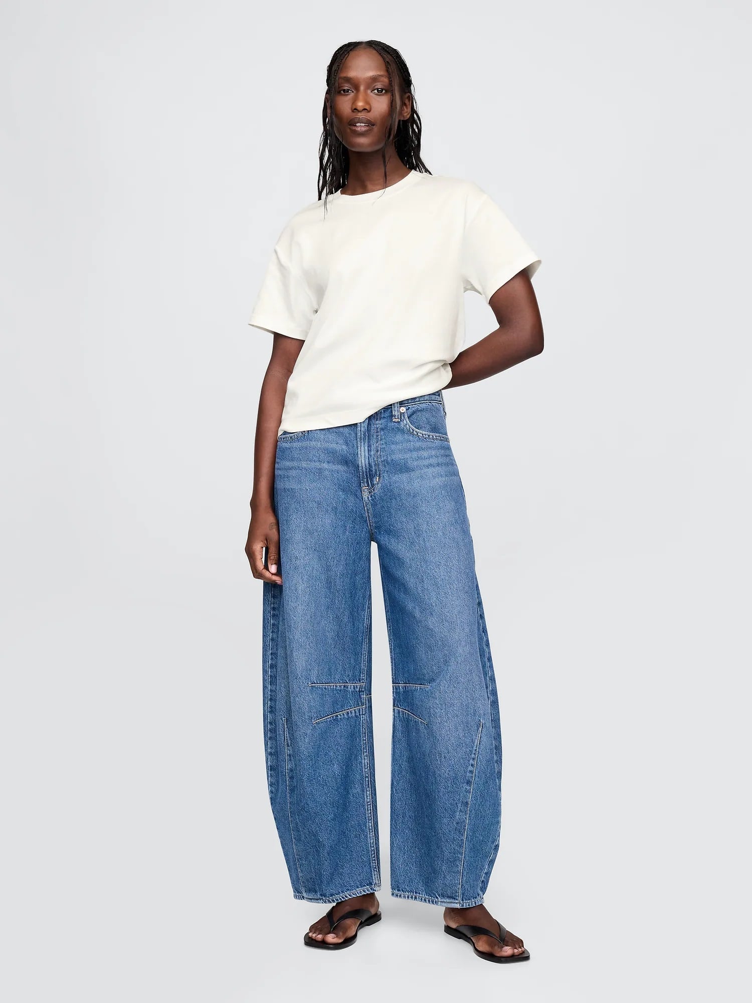 (W) Хлопковая футболка свободного кроя Supima(R) GAP, NEW_OFF_WHITE