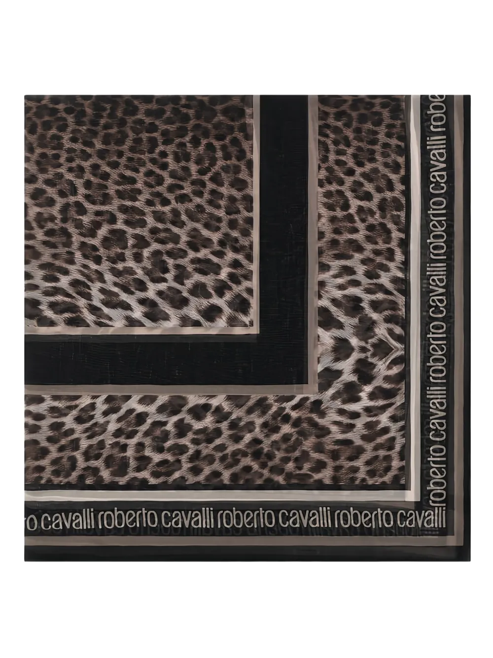 

Шарф с леопардовым принтом и логотипом Roberto Cavalli, коричневый