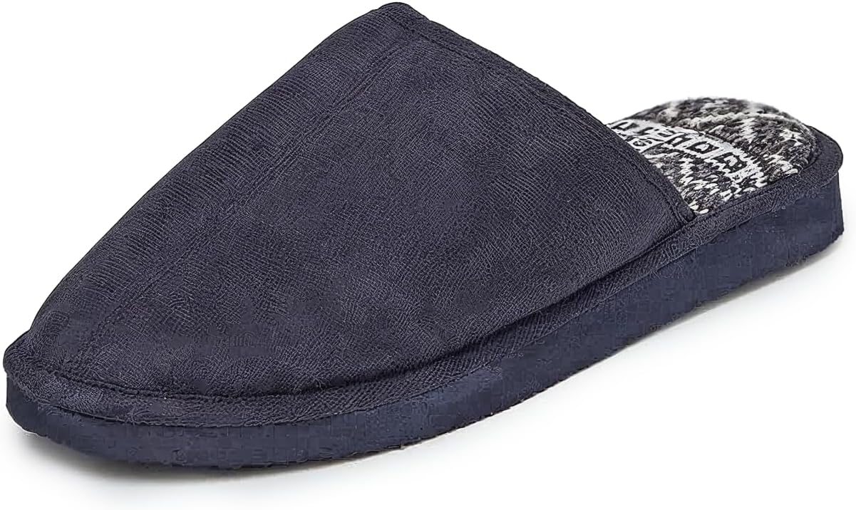 

Мужские домашние тапочки BORN, искусственный замш, с подкладкой Fair Isle или Sherpa, подарок для него, черный