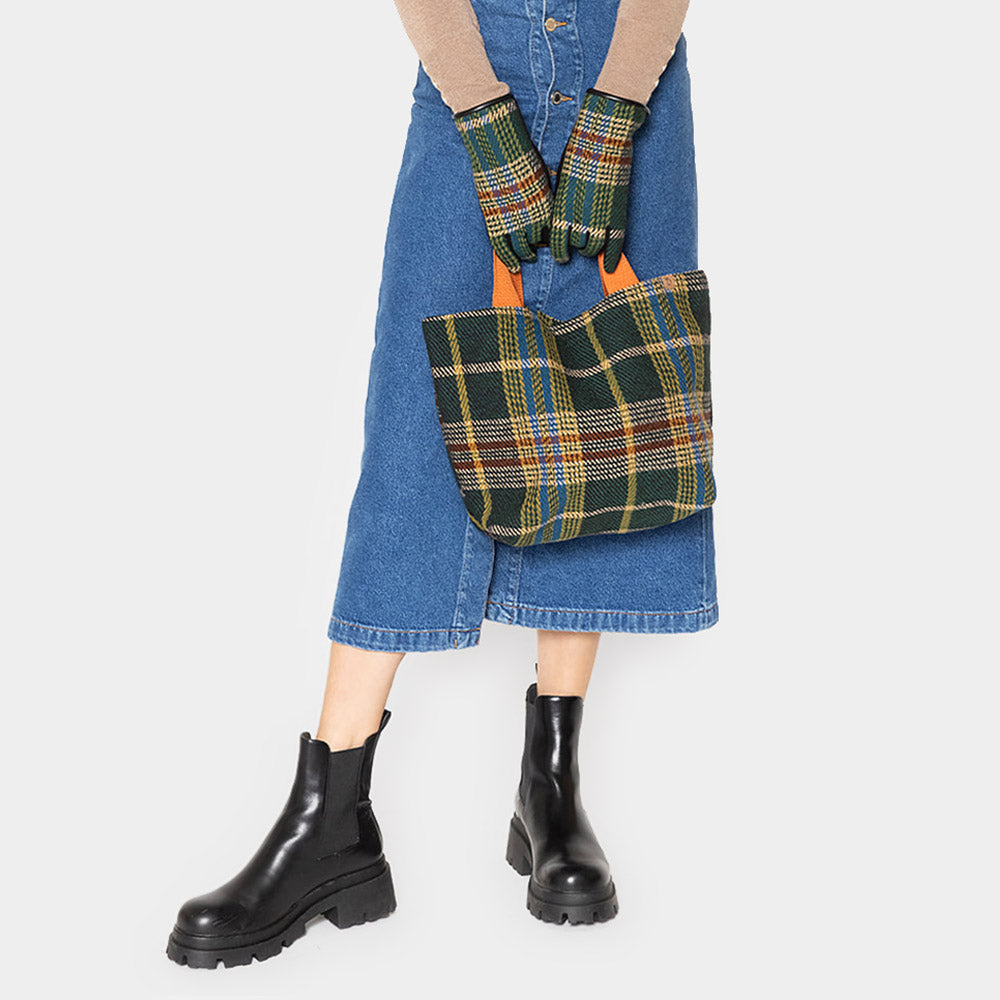 

Клетчатая сумка-шоппер FASHNZFAB, зеленый