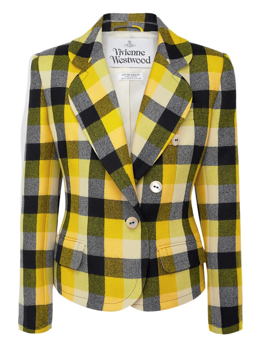 

Двубортный пиджак Georgia в клетку Vivienne Westwood, желтый