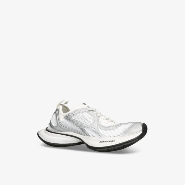 Низкие кроссовки Circuit из кожи и сетки с тисненым логотипом Balenciaga, белый — фото 3