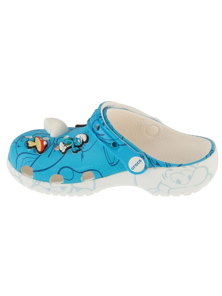 Детские сабо Crocs Classic Smurfs синего цвета — фото 2