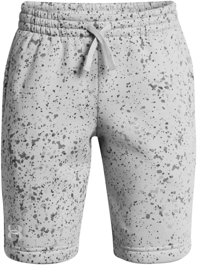 Детские флисовые шорты Under Armour Rival с принтом, (011) Mod Gray//White