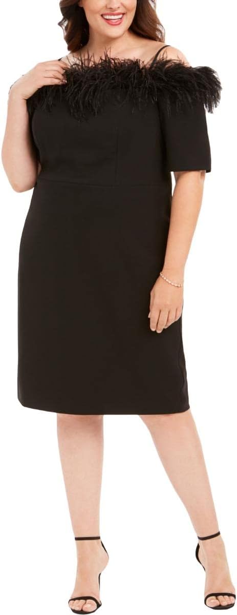 

Женское короткое коктейльное и вечернее платье Calvin Klein из искусственного меха, Black