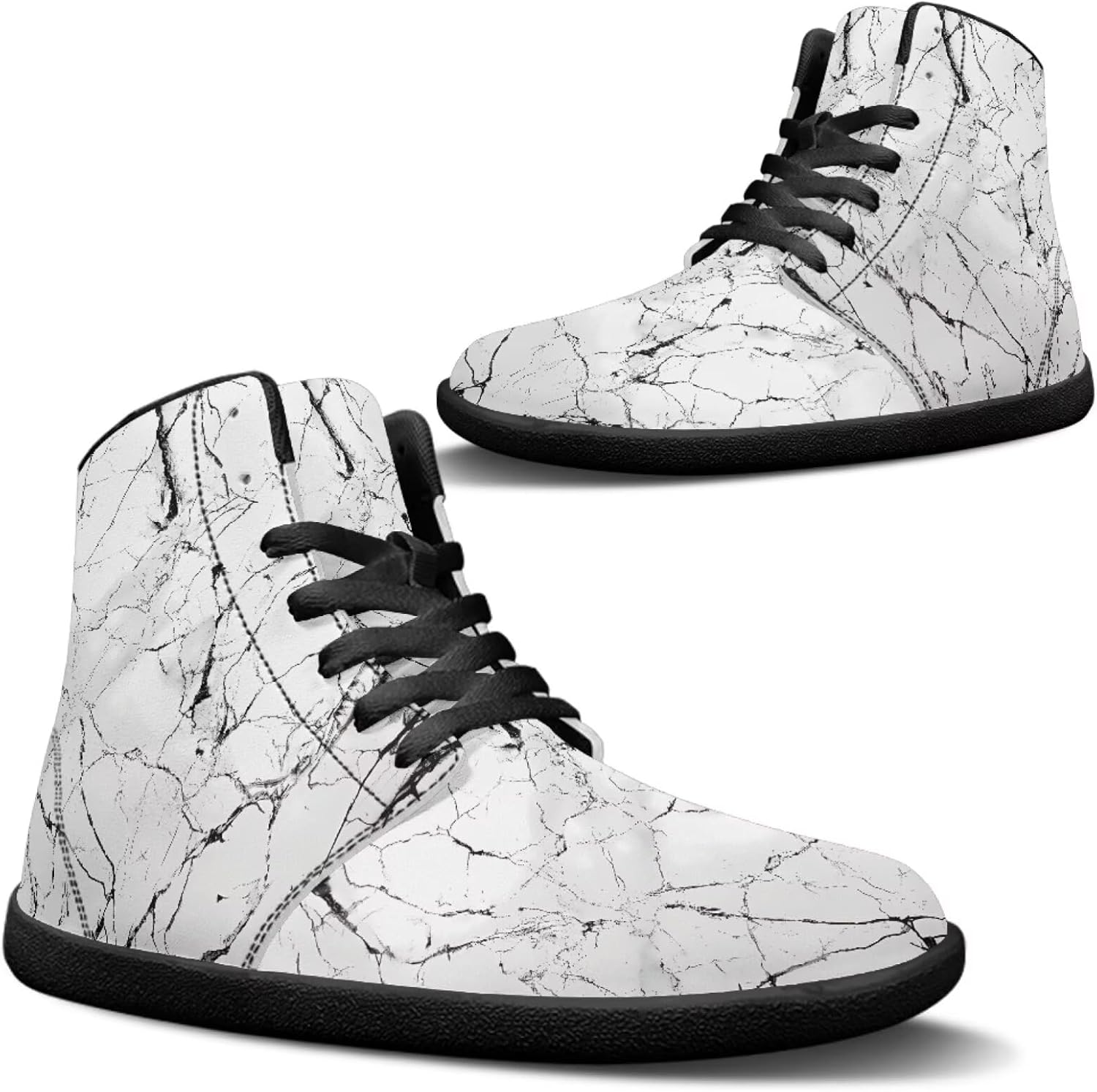 

Мужские кожаные туфли Jeiento с мраморным рисунком, обувь для босоногой ходьбы, минималистичные кроссовки с широкой носочной частью, беговые кроссовки с нулевым перепадом, белый