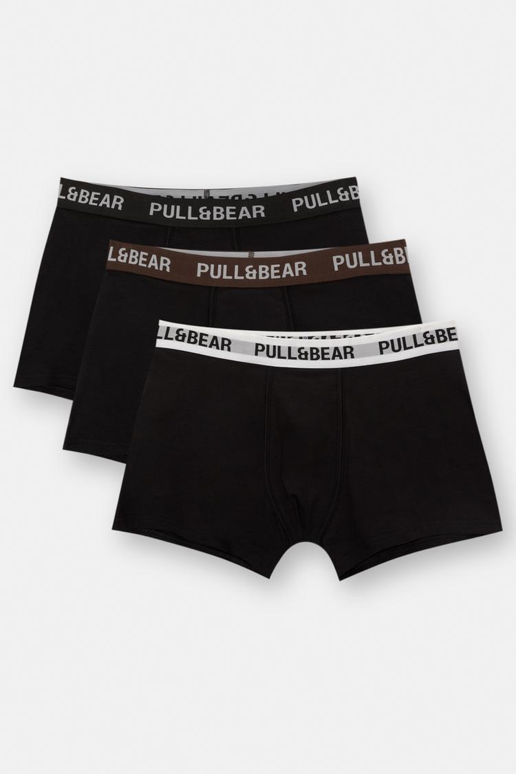 

Упаковка из 3 пар трусов-боксеров среднего размера с логотипом Pull And Bear, мультиколор