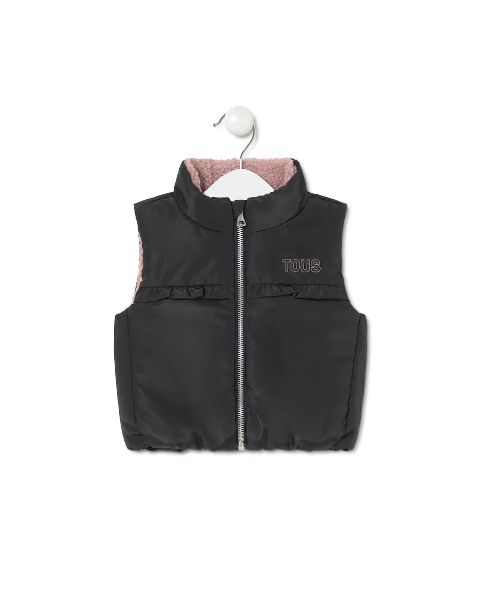 

Детский жилет с розовой внутренней подкладкой из искусственного овечьего меха Tous