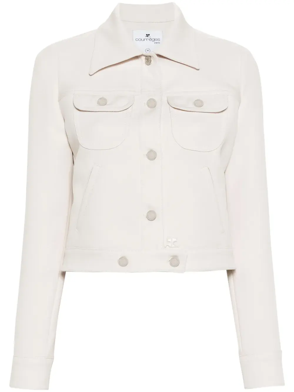 

Укороченная джинсовая куртка Courrèges, бежевый