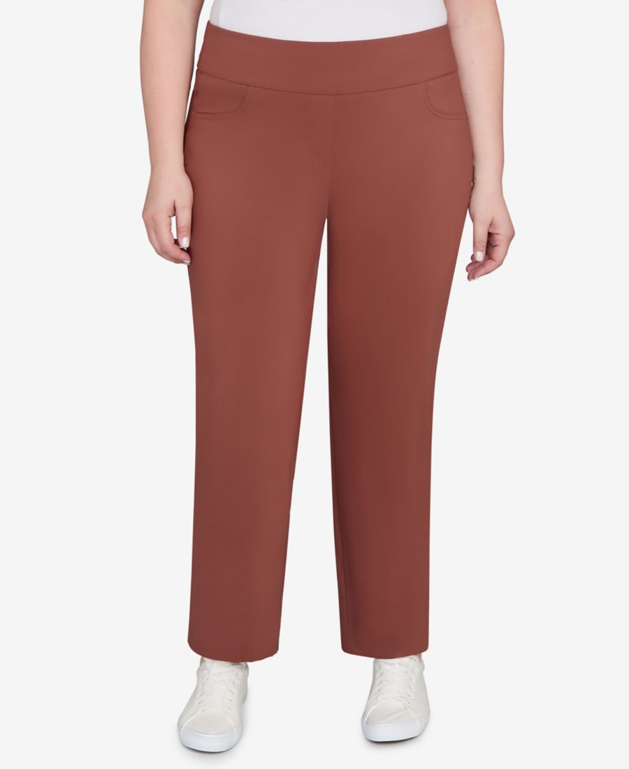 

Брюки большого размера из эластичной ткани, длиной до щиколотки HEARTS OF PALM, Chocolate