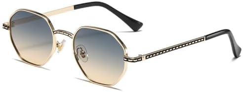 

Многоугольные шестиугольные градиентные солнцезащитные очки в стиле заката. Металлические модные солнцезащитные очки. Солнцезащитные очки в стиле ретро для мужчин и женщин MTZJH, C4