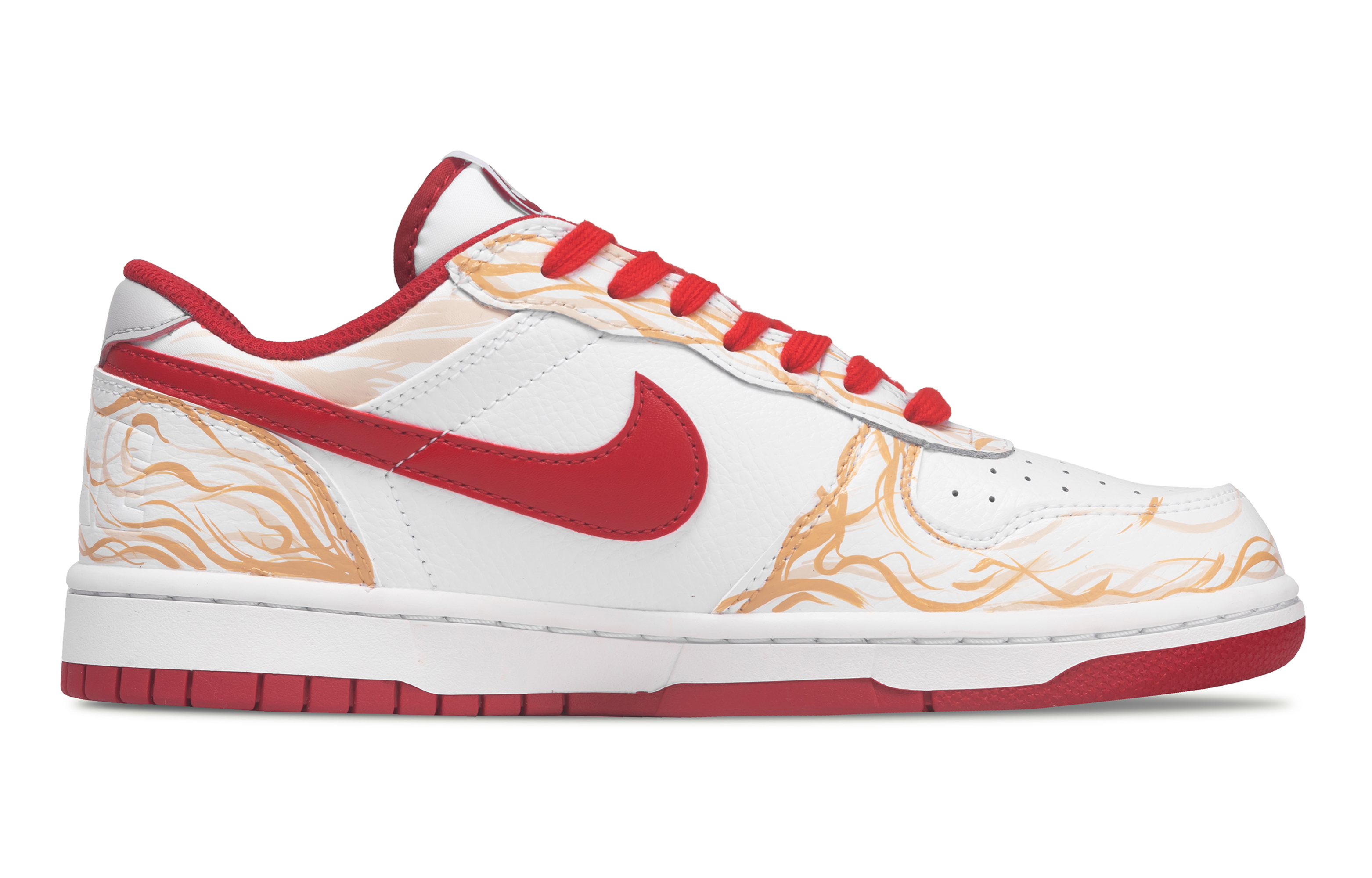 Nike Большие благословляющие лошади мужские дышащие устойчивые к истиранию низкие кроссовки для скейтбординга Gold Red — фото 4