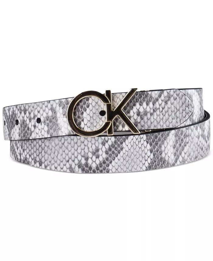 

Женский двусторонний ремень с пряжкой с монограммой Calvin Klein, черный
