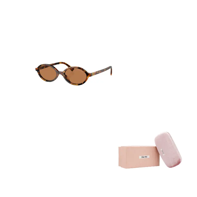 

MIU MIU Овальные солнцезащитные очки с полной оправой, Tortoiseshell