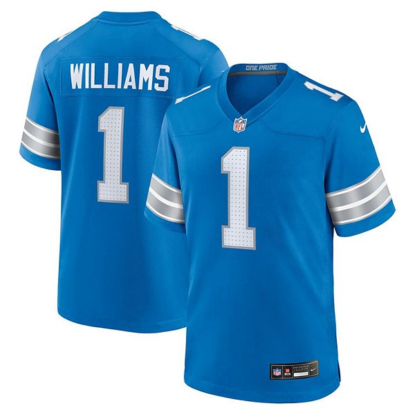 

Мужская игровая футболка jameson williams blue detroit lions Nike