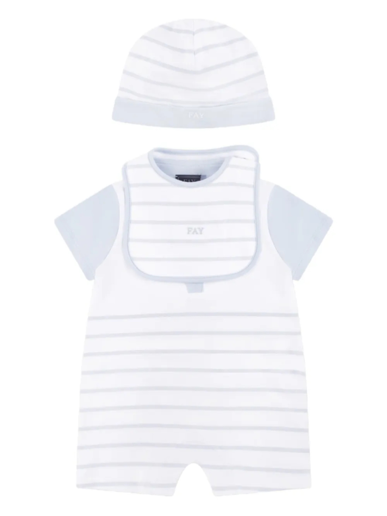 

Комплект из полосатого комбинезона с короткими рукавами Fay Kids, синий