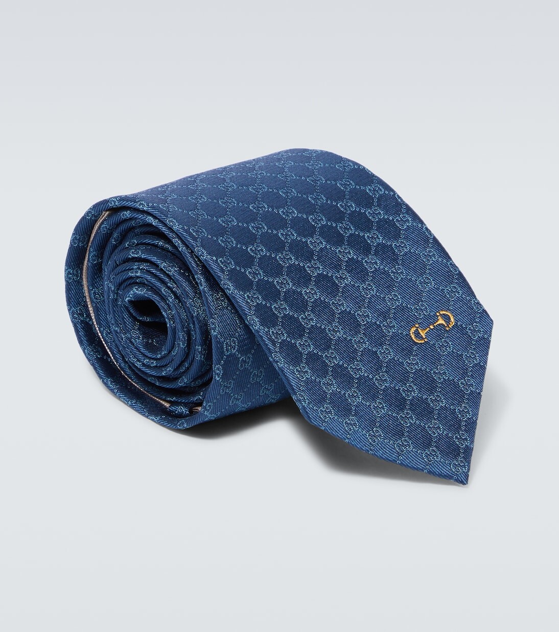 

Шелковый жаккардовый галстук gg Gucci, синий