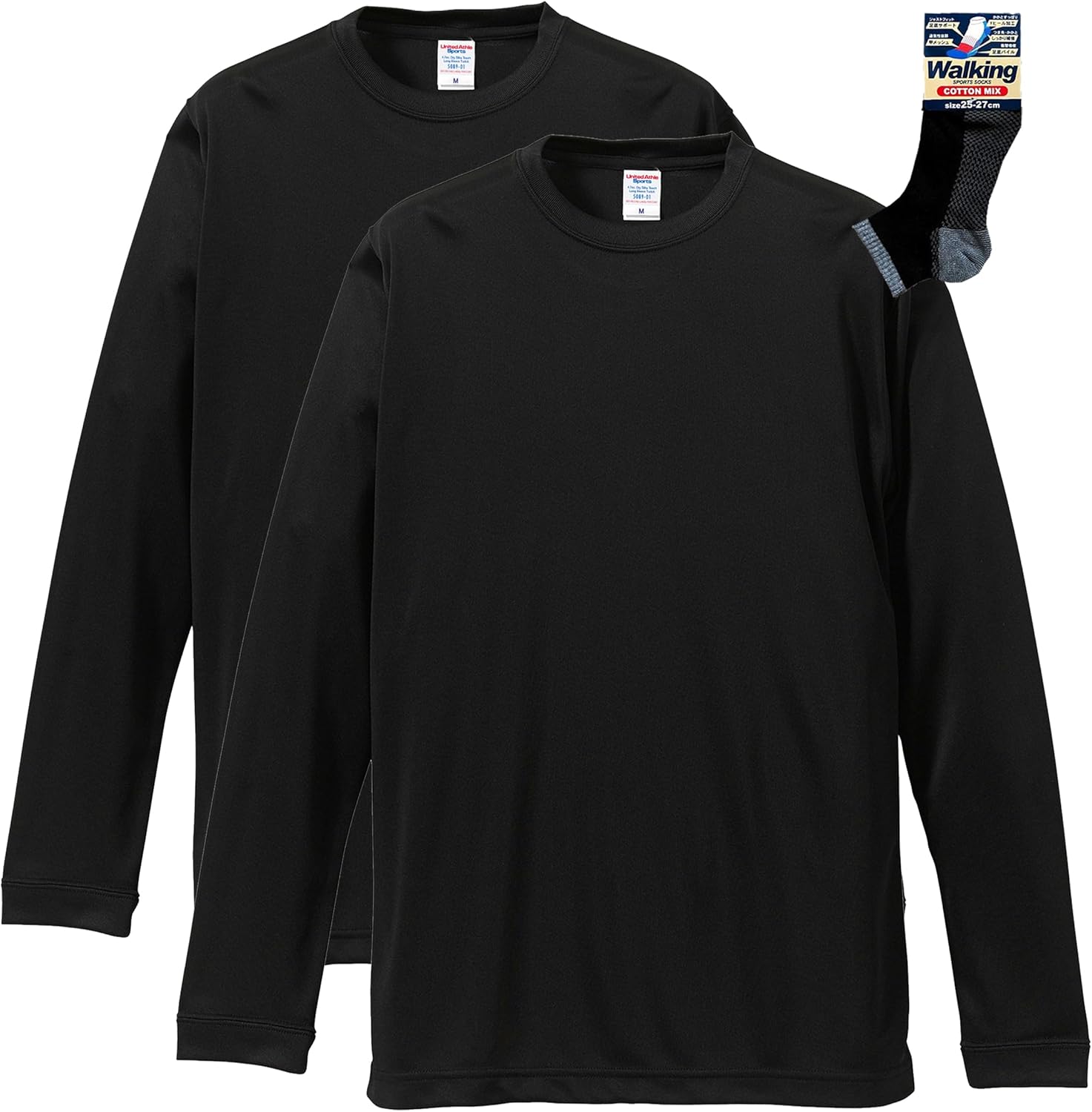 

Футболка с длинным рукавом, с шелковистой текстурой мужская United Athle, черный