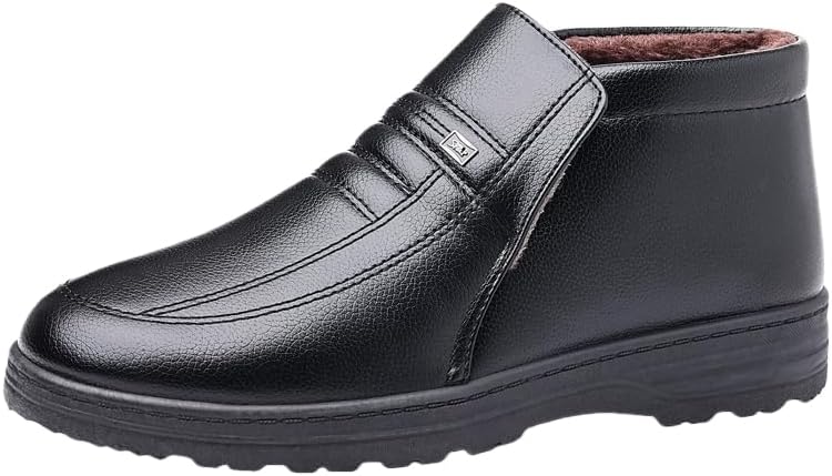 

Модные мужские повседневные кроссовки - Высокие, утепленные хлопковые с ПВХ подошвой, с искусственным плюшевым подкладом - Подходят для осени и зимы Spkfhd, черный