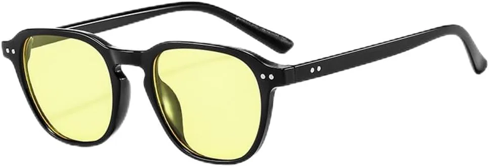 

Солнцезащитные очки UV400 для мужчин и женщин | Овальная оправа, линзы конфетного цвета | Для вождения и занятий спортом на открытом воздухе generic, Black Yellow