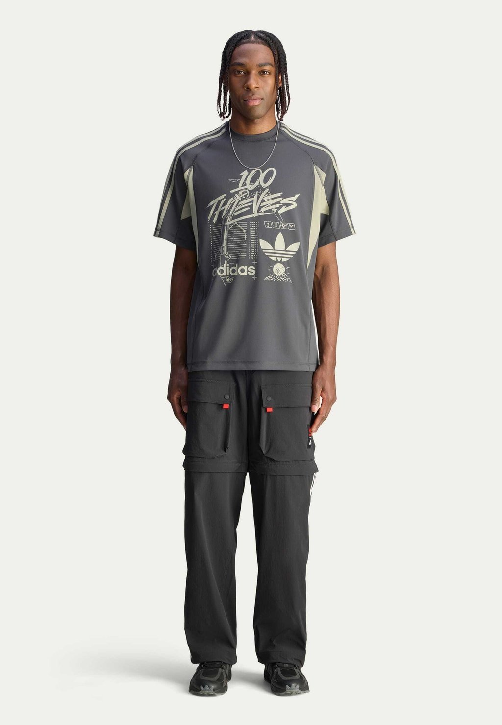 

Брюки карго 100 THIEVES ZIP Adidas Originals, черный