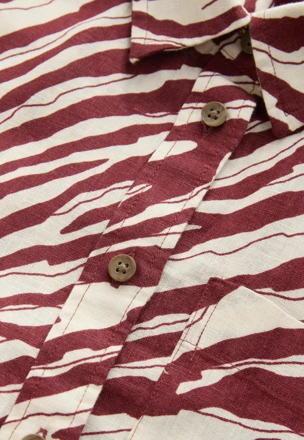Блуза Next, Button down blouse, красный экрю зебра — фото 3