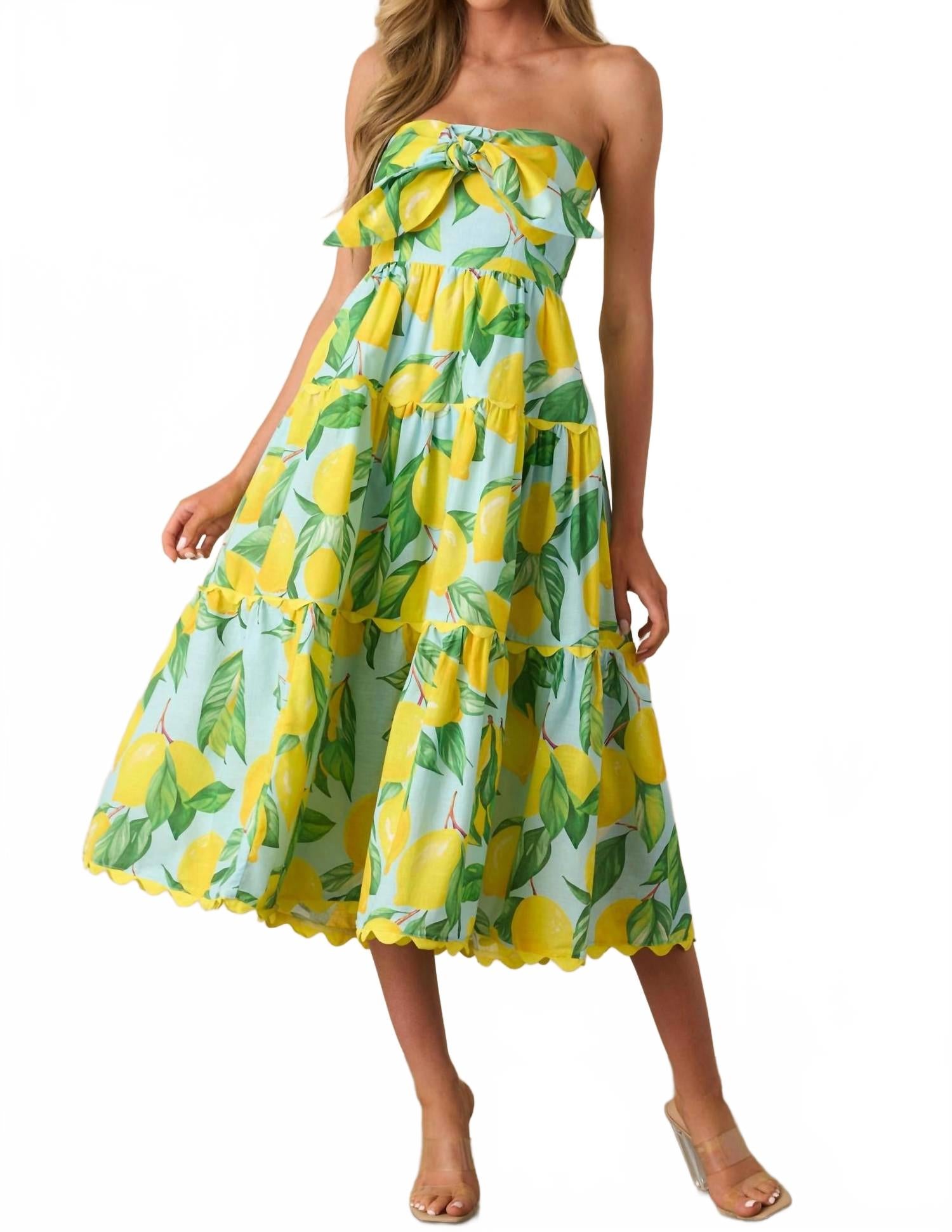 

Лимонное платье миди Elena Prosperina, Lemons