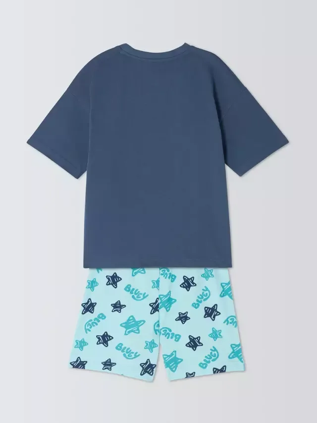 Детский хлопковый короткий пижамный комплект Bluey, винтажный индиго Brand Threads — фото 4