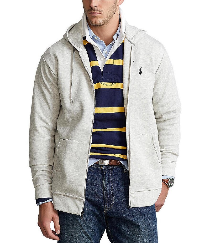 

Толстовка двойной вязки с молнией во всю длину Polo Ralph Lauren Big & Tall, бежевый