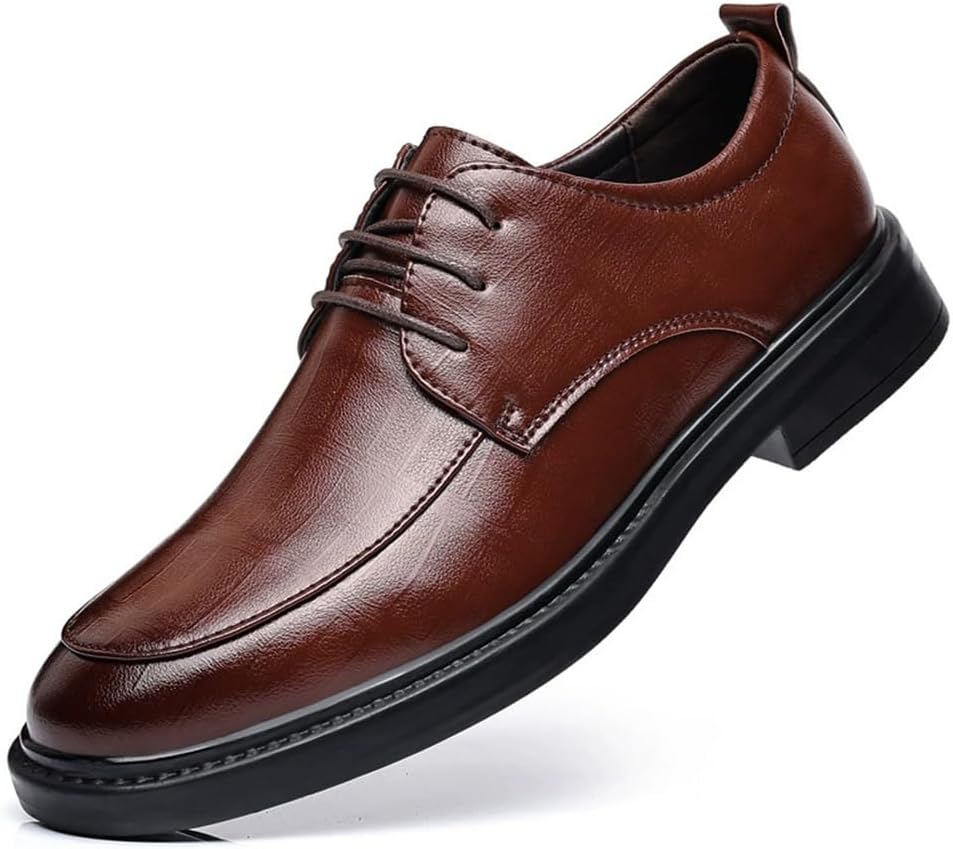 

Мужские классические туфли Оксфорды для делового стиля, с шнуровкой, для офиса и повседневной ходьбы Kyoescai, коричневый