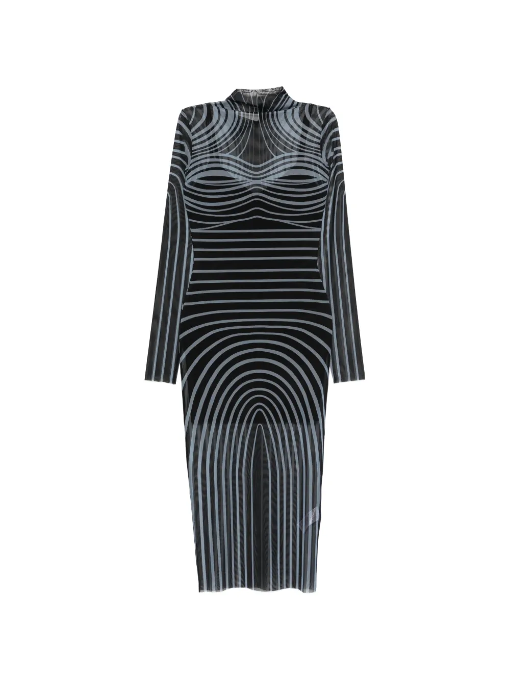 

Платье миди из тюля с абстрактным принтом Patrizia Pepe, черный